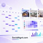 SocialAgnt.com featured image for Best Times to Post Real Estate Content on Each Platform, covering real estate social media content planning and growth.