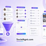 SocialAgnt.com featured image for Real Estate Lead Generation Through Social Media, covering real estate lead generation and conversion strategy.